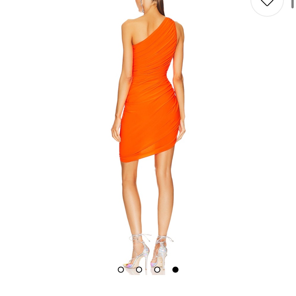 Norma Kamali Orange Asymmetrical Bodycon Cocktail Dress